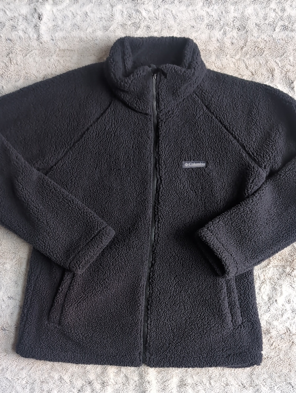Columbia Black Sherpa Teddy Full Zip Jacket